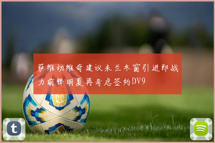 萨维切维奇建议米兰冬窗引进即战力前锋明夏再考虑签约DV9